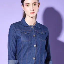 DIMPY GARMENTS Women Lightweight Denim Jacket-58