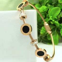 DIVASTRI Gold-Plated American Diamond Kada Bracelet-20