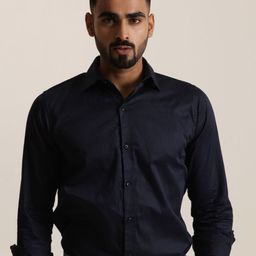 Uncluttered Closet Essential Spread Collar Satin Standard Fit Shirt-picture-24