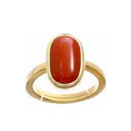 RRVGEM Brass Red Coral Ring-20