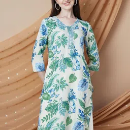 Melange by Lifestyle Women Floral Printed Extended Sleeves Kurta-image-35