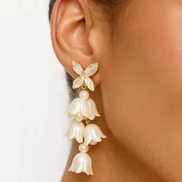 Gold Plated Stainless Steel Korean Earrings For Women And Girls-image-92