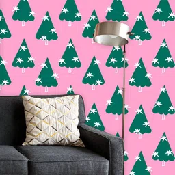 ArtzFolio Printed UV-Resistant Anti-Bacterial Hand-Drawn Christmas Trees Peel & Stick Wallpaper-image-82