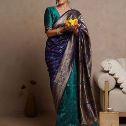 Subham Woven Design Zari Half and Half Banarasi Saree-29