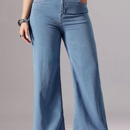 Miss Chase A+ Women Wide Leg High-Rise Stretchable Jeans-picture-21