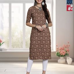 HERE&NOW Women Ethnic Motifs Printed Crepe Kurta-image-67