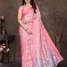 Lookmark Floral Printed Tussar Silk Saree-50