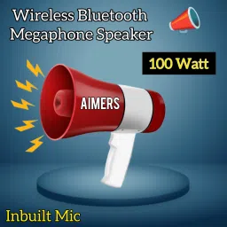 Megaphone Loud Speaker Trumpets Recording Speaker Horn with USB & SD Card Port Indoor, Outdoor PA System (100 W) Play Recording, Siren Music and Tour Guide Indoor, Outdoor PA System-0