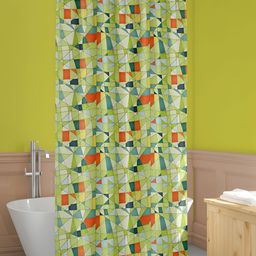ArtzFolio Green & BluePrinted Water Proof Shower Curtain-image-29