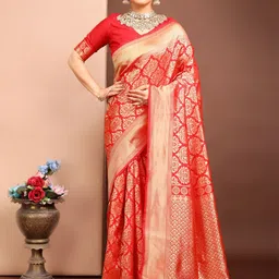 Dori Ethnic Motifs Woven Design Zari Banarasi Saree-picture-47