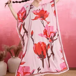 LABEL AARNA Tender Rose Soft Satin Kaftan-image-55