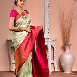 BerMondsey Woven Design Zari Silk Blend Banarasi Saree-51