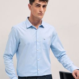 THE BEAR HOUSE Men Tailored Fit Spread Collar Solid Formal Shirt-picture-46