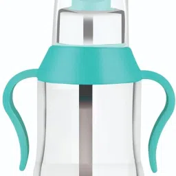 tiecarts Multiuse Baby Feeding Sipper Sippy Bottle with Training Handle, Nipple, Spout image 4