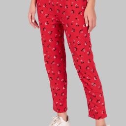 Women Printed Red Track Pants-image-46