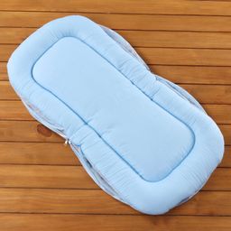 Babyhug Teddy Print Baby Bedding Set with Mosquito Net  -  Blue image 5