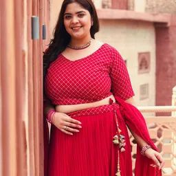 PrettyPlus by Desinoor.com Embroidered Sequinned Ready to Wear Lehenga Choli With Dupatta image 4