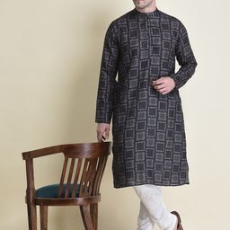 TABARD Men Printed Pure Cotton Kurta with Pyjama Set-image-24
