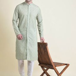 TABARD Men Printed Pure Cotton Kurta with Pyjama Set-27
