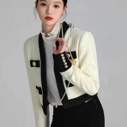 Crepe Solid Coat For Women-image-14