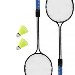 Double Shaft Racquet Set Of 2 Piece With 2 Piece Nylon Shuttle Cock Badminton Kit Badminton Kit-13