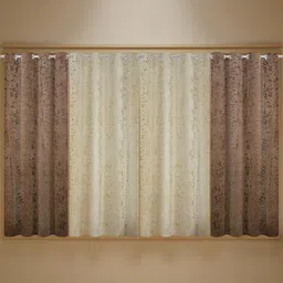 IVAZA Brown Black Out Window Curtains - Set of 4-image-12