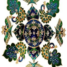 Kala Samarpan Blue & Green Meenakari Rangoli Centerpiece-picture-48