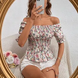 HERE&NOW Women Multi Polyester Tshirts-picture-5