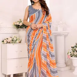 DIVASTRI Leheriya Embroidered Poly Georgette Ready to Wear Saree-image-65