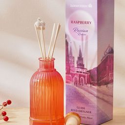 Home Centre Red Redolence Glass Russian Rubies Raspberry Reed Diffuser Set-25