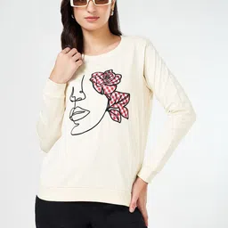 Honey by Pantaloons Women Cotton Graphic Printed Round Neck Pullover Sweatshirt-image-14