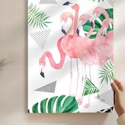 Myntra Elegant Homes Green & Pink Flamingo Wall Art-image-10