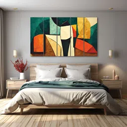 The Castle Decor Blue & Red 5 Piece Wood Other Wall Paintings-image-79