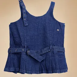 Purple United Kids Cotton Denim Sleeveless Top-picture-4