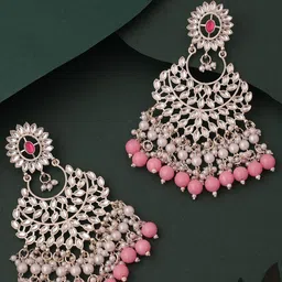 Anouk Gold-Plated Artificial Stones And Beaded Contemporary Shaped Jhumkas-28