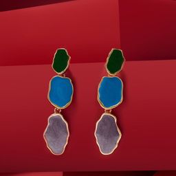 AMI Gold-Plated Contemporary Drop Earrings-5