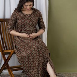CORSICA Women Ethnic Motifs Print Maternity Maxi Dress-image-96