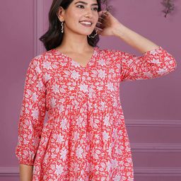 Dream Beauty Fashion Women Floral Printed V-Neck Peplum Top-picture-32