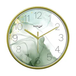 RANDOM Green & Silver-Toned Printed Traditional Round Shaped Wall Clock-34