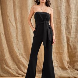SASSAFRAS Off-Shoulder Basic Jumpsuit-25