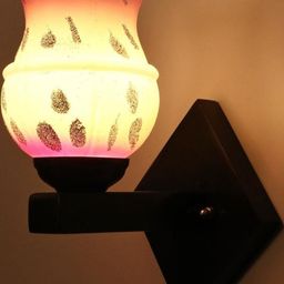 SOMIL Pink & White Printed Glass Wall Lamp-picture-10