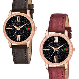 Gopal Shopcart Unisex Set of 2 Textured Dial Analogue Watch C25RG Roman BRO MRO L-image-71