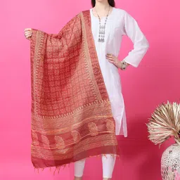 LOOM LEGACY Ethnic Motifs Printed Dupatta image 1