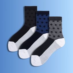 Soxytoes Unisex Pack Of 3 Striped Pure Cotton Calf-Length Socks-image-25