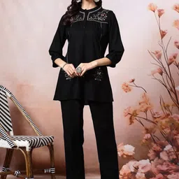Nayam By Lakshita Embroidered Tunic With Palazzo Co-ord-picture-27