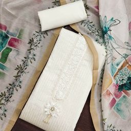 SAINOOR Embroidered Pure Silk Semi-Stitched Dress Material-image-65