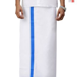 Ramraj Men Cotton Solid Fancy Border Dhotis Pack Of 2-45