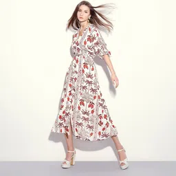 Vero Moda Tropical Printed Puff Sleeve Fit & Flare Dress-picture-26
