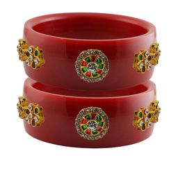 Vidhya Kangan Multi-Coloured Brass Bangles-image-31