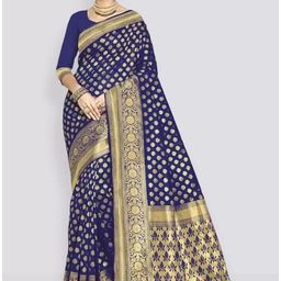 KALINI Woven Design Zari Pure Silk Fusion Saree-picture-33